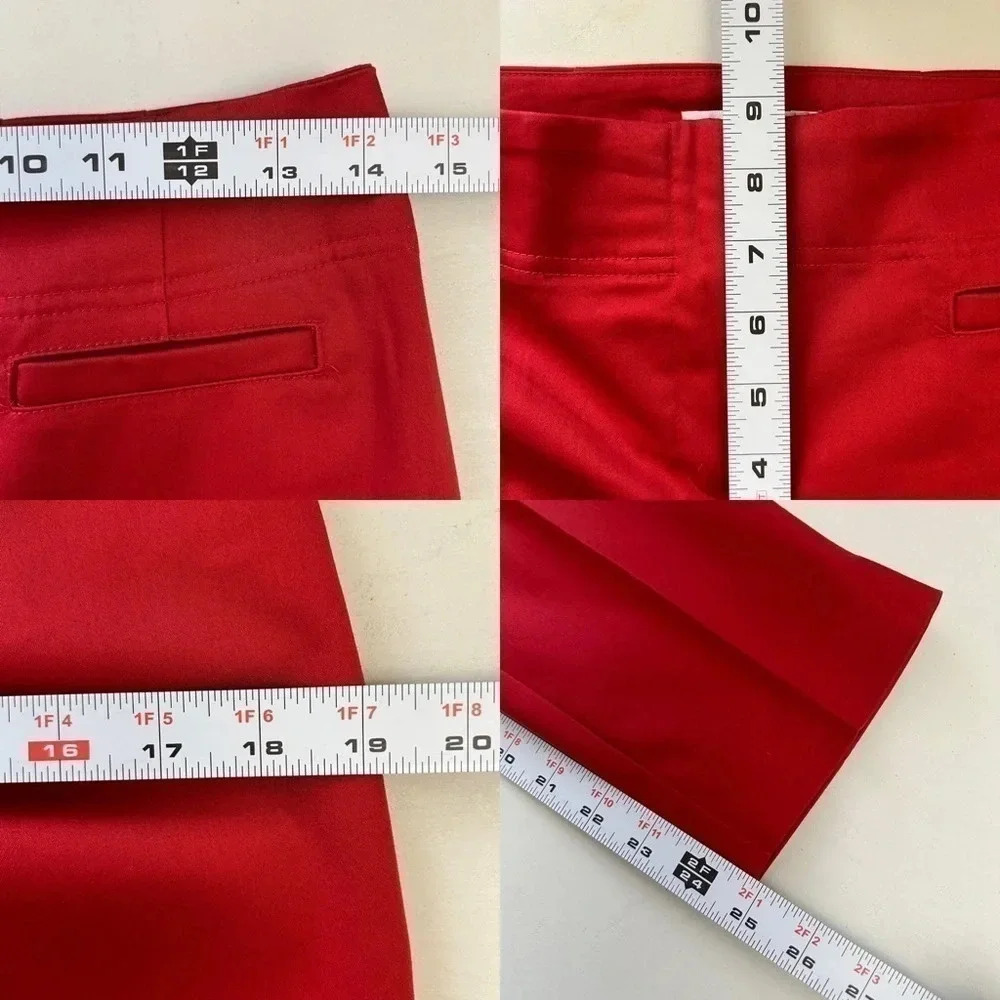 Ricki’s Slim Fit Ankle  Slit Cropped Pants Cotton Sateen Burnt Orange Size 0 - Picture 10 of 16